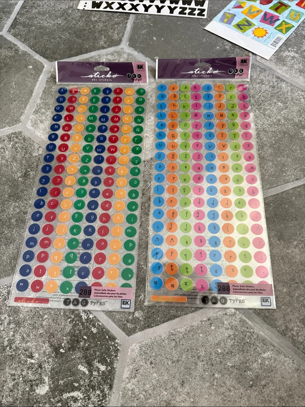 Lot of 11 New In Package Packs Sets Assorted Alphabet Stickers Multi Color